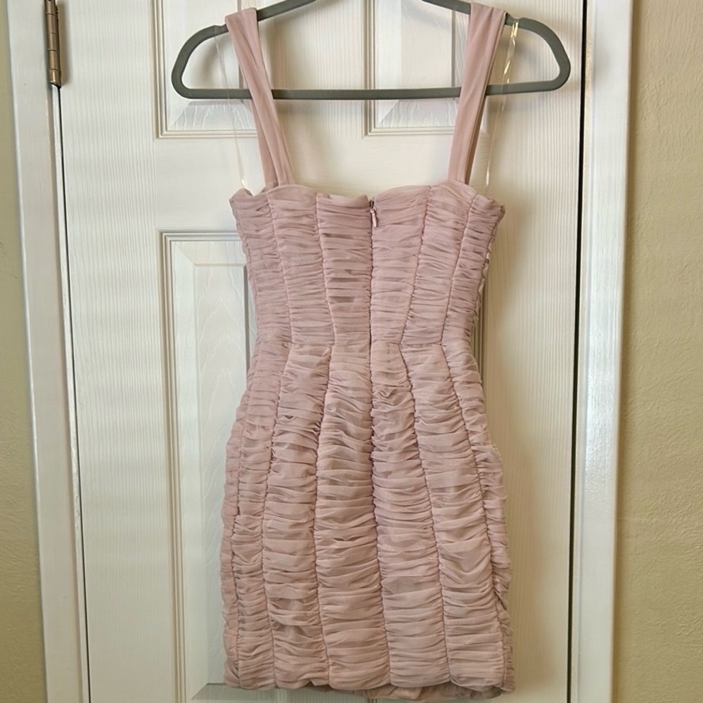 Cate - Crystal Ruched Mesh Mini Dress - Picture 5 of 7